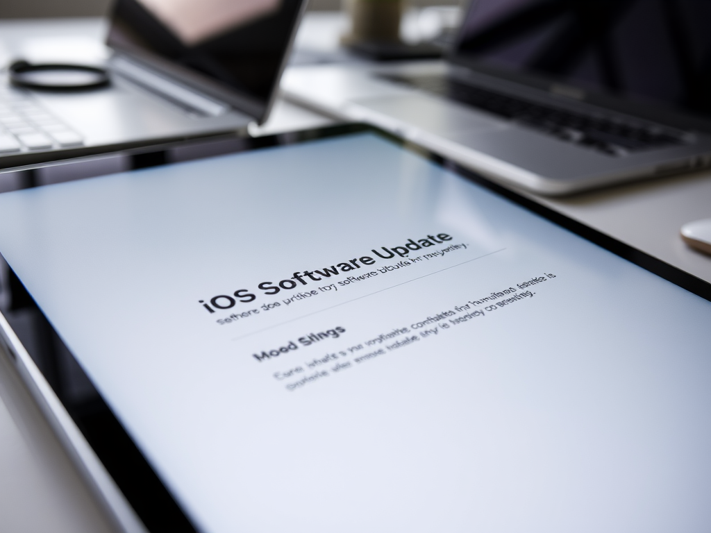 Обновление программного обеспечения iOS с информацией о новых функциях и настроениях.